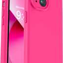 Vooii Compatible with iPhone 13 Case, Liquid Silicone Upgrade [Camera Protection] [Soft Anti-Scratch Microfiber Lining] Shockproof Phone Case for iPhone 13 6.1 inch - Hot Pink