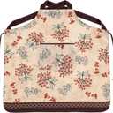 patdrea Blue Floral Linen Apron with Pocket,French Kitchen Garden Chef BBQ Aprons for Women and Men,Crisscross Back Straps (S-(29.5")