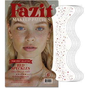 Fazit Makeup Patches - Red Speckles - Glow Up Make-Up Patches - Cute Glitter Makeup Accessories for Women - Cosmetic Glitter for Face