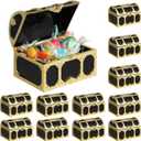 Cabilock 12 Pcs Treasure Chest for Kids Small Wedding Favor Boxes Favors Mini Pirate Chest Party Containers Themed Small Decor Vintage Candy present Boxes Bulk Pirate Candy Golden