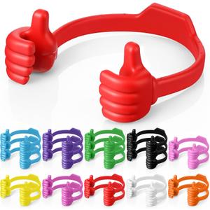 Yaomiao 24 Pcs Thumbs up Cell Phone Stand Holder, Tablet Display Stands Adjustable Mobile Phones Stand Smartphone Desktop Holder for Desk Offices Bedrooms Airplanes Travel (Multiple Colors)