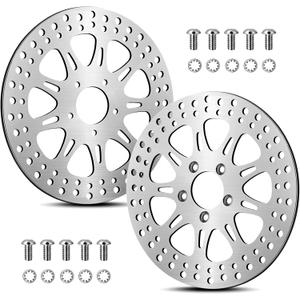 2 * 11.8'' Front Brake Rotors Compatible with Harley Rotor Road Glide,Road King, Electra Glide,Street Glide,Tri Glide,Dyna,Fat Bob,Low Rider s,V-Rod,Brushed Finish Stainless