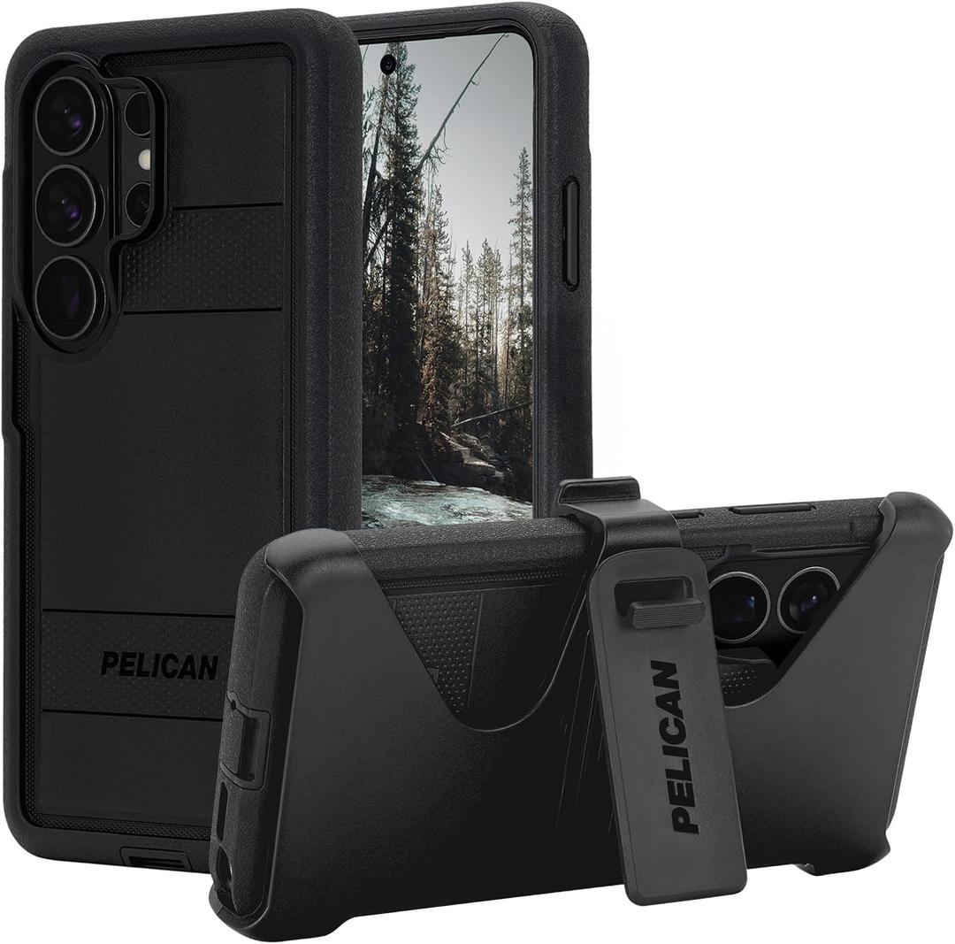 Pelican Voyager Samsung Galaxy S26 Ultra Case [Magnetic & Wireless Charging] Cover with 24ft MIL-STD Drop Protection - Heavy Duty Case with Belt Clip Holster for Samsung Galaxy S26 Ultra 6.9" - Black