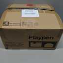 [Upgraded] dearlomum Baby Playpen, 71"x59" Extra Large Playard with Thickened Steel Pipes, Baby Activity Center with Gate & Toys, Sturdy Soft Mesh Safety Fence for Toddlers (Black)