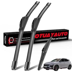 OTUAYAUTO Windshield Wiper Blades Replacement for Hyundai Kona 2018-2023 All-Extreme Weather Performance Quiet No Trace Front and Rear Wipers U/J Hook 26"+16"+11" (Pack of 3)