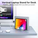 OMOTON Vertical Laptop Stand for Desk, Acrylic Dual Laptop Holder Desktop Clear Adjustable Dock for MacBook Pro Air, HP, All Gaming Laptops up to 17 (Clear, Dual Slot)