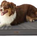 LE SURE Outdoor Waterproof Dog Bed for Medium Sized Dogs, Orthopedic Egg Crate Foam Pet Bed with Oxford Fabric Surface and Removable and Durable Cover, Machine Washable, 30''x20'', Grey