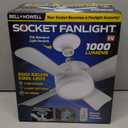 Bell+Howell Socket Breeze Modern Ceiling Fans with LED Lights, 10" LED E26 Screw Base Mini Light Socket Fan for Bedroom, Living Room, Kitchen, Balcony, Large