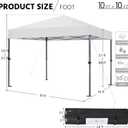 Yaheetech 10x10 1-Person Setup Pop Up Canopy Tent, Instant Portable Commercial Canopy Tent, Outdoor Gazebo with 1-Button Push, Wheeled Bag & 4 Sandbags for Home, Party & Outdoor, Silver-Coated White