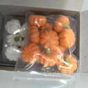 1shopforyou Mixed 20 Psc White & Orange Pumpkins Mini Artificial Lifelike Fake Fruit House Kitchen Decoration for Halloween Home Deco Food Kitchen