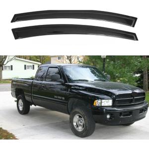 IG Window Visors Fit for 1994-2001 Dodge Ram 1500, Out-Channel Rain Guards Vent Wind Deflectors 2PC, Truck Accessories for 94-02 Dodge Ram 2500 3500 (Excludes Towing Mirror)
