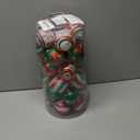 Hungdao 30 Pcs 2.36 Inches Shatterproof Christmas Tree Ball Ornaments Set, Plastic Red Green White Elf Glittering Xmas Hanging Bulbs Pendants for Christmas Tree Decoration Holiday Party Home Decor