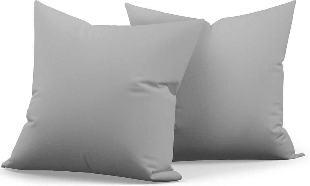 Premium 16x16 Inch Outdoor Throw Pillows Set of 2Fabric with 1500-Hour Color Fastness Waterproof TPU Inner Lining Decorative and Durable for Patio Garden and Indoor Use, Gray