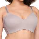 Warner's Women's No Side Effects Underarm-Smoothing Wireless Bra RM3061A, Smoke (38C, Mink)