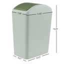 4.5 Gallon Trash Can with Swing Lid, Plastic Swing Top Trash Can (Green)
