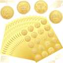 2 x Spakon 500 Pcs Graduation Stickers 2025 Gold Foil Class of 2025 Grad Cap Certificate Envelope Seals Graduation Hat Stickers Labels for Senior College Grad Party Favor