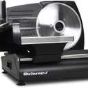 Elite Gourmet EMT-625B Ultimate Precision Electric Deli Food Meat Slicer Removable Stainless Steel Blade, Adjustable Thickness, Ideal for Cold Cuts, Hard Cheese, Vegetables & Bread, 7.5, Black