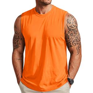 MAGCOMSEN Men's Sleeveless Shirts Workout Tank Top Cotton Gym Muscle Shirt Moisture Wicking Athletic Summer Sleeveless Top