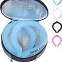 2Pack Neck Cooling Tubes with Insulated Cooler Bag - Reusable Ice Neck Cooler for Hot Weather, Hands Free Cooling Ring, Chill Relief for Men & Women, Outdoor, Indoor, Sports, Travel (Blue*2, Large)