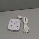 6 Ft Surge Protector Power Strip - 8 Widely Outlets with 4 USB Ports, 3 Side Outlet Extender with 6 Feet Extension Cord, Flat Plug, Wall Mount, Desk USB Charging Station, ETL,White