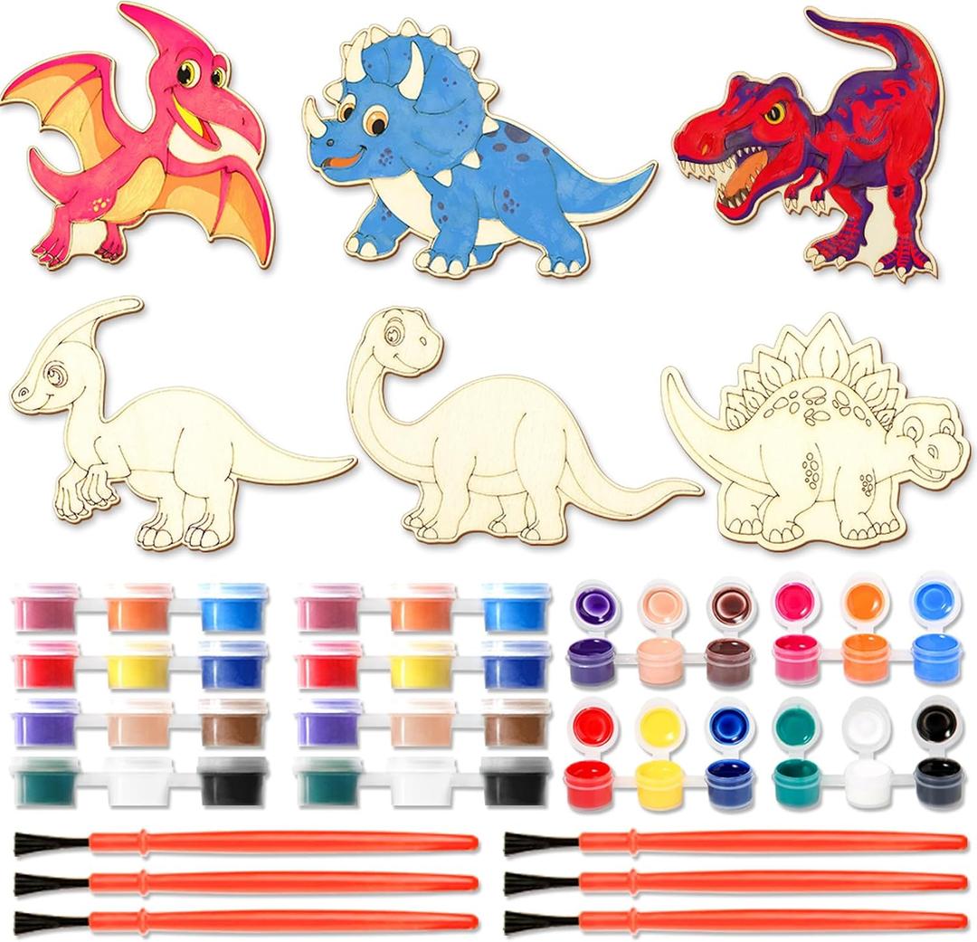 24 Pack Valentine's Day Cards for Kids with Dinosaur Painting Kit for School Classroom Valentine's Gift Exchange, Kids Valentines Exchange Gifts ideas Preschool Valentine Gifts favors