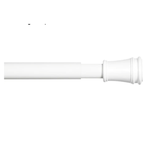 Kenney KN633 Rogers Twist & Fit No Tools Easy to Install Tension Curtain Rod, 28-48" Adjustable Length, White Finish, 5/8" Diameter Steel Tube Pack Of 2