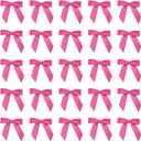 7Rainbows 50pcs Boutique 1.5" Hot Pink Satin Ribbon Mini Bows for Craft Sewing Scrapbooking Wedding and Gift Wrapping