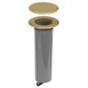 RACO 6RF151SR Round Nonmetallic Drop-in Floor Box Kit, Single Tamper Resistant 15A 125V Receptacle and 2-1/2-Inch Hole Saw, Includes Flange, Brass
