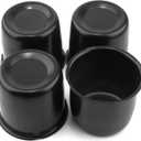 4Pcs 3.31 inch Wheel Center Caps Fit 3.31" Center Bore Truck Trailer RV SUV Wheels Rims, Carbon Steel Matt Black Push Through Hub Covers