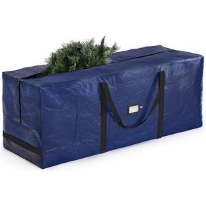 Zober Christmas Tree Storage Bag - Fits 7.5 Ft Artificial Trees - Plastic, Waterproof Christmas Tree Bag For Storage Box For Xmas - Strong, Durable Handles - Label Card Slot - Navy Blue