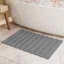 Foldable Stone Bath Mat, Quick Dry Stone Drying Mats for Bathroom, Super Absorbent Bath Mat, Non Slip, Large Diatomaceous Earth Dish Drying Mats for Kitchen Counter 23.5 x 15.4in, Dark Gray