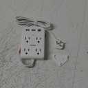 Flat Multi Plug Extender with 3 USB Wall Charger(1 Type C), 4 Outlet Wall Adapter, 4 ft Thin Extension Cord, Flat Plug Surge Protector Power Strip for Home, Office, College Dorm. White