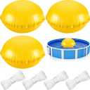 Capoda 3 Pcs Pool Pillows for Above Ground Pools 4 x 4 ft Winter Pillow Ultra Thick & Cold-Resistant 0.2 mm PVC Air Pillow for Winterizing Rope Included (Round,Yellow)
