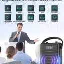 SHIDU 40W Voice Amplifier with Wireless Microphone, Portable PA System with Wireless Headset Mic & Speaker, 40W Loudly Bluetooth Portable Microphone and Speaker for Teacher, Meeting, Speech Events