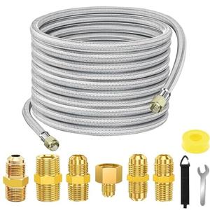 36 FT Propane Hose Extension-High Pressure Braided Gas Line Hose Propane Conversion Kit for BBQ Grill, Fire Pit, Heater (36FT)