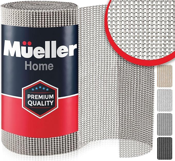 Mueller Ultra-Premium Drawer and Shelf Liner, 17.5 Inch x 20 FT Heavy-Duty and Slip-Resistant Liner, Durable Non Adhesive Waterproof Roll, for Drawers, Kitchen, Cabinets, Shelves, Desks, Light Grey