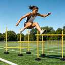 Adjustable Agility Hurdles, Soccer Training Poles, Dog Agility Jumps and Weave Equipment for Indoor and Outdoor Use, 2.6 FT