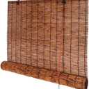 Roll up Shades for Outdoor Porch Patio Privacy Blinds, Bamboo Roller Shades Blinds Cordless " Wide Blackout Bamboo Shades 118"L x 77"W