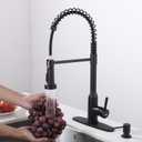 Black Touchless Kitchen Faucet KEER Smart Motion Sensor Hands Free Single Handle Spring Kitchen Sink Faucet with Pull Down Sprayer