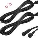 M METERXITY 2-Pack Waterproof Extension Cable, 2 Pin 9.84 Ft/3m Extension Cord Wire with 18AWG IP67 Male and Female Connectors for Outdoor Spotlights/LED Deck Lights [Black]
