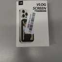 Vlog Selfie Monitor Screen, Wireless Magnetic Phone Selfie Monitor Screen for Rear/Back Camera for Vlog Live Stream TikTok, Built-in Speaker, Compatible with iPhone & Android (Black)