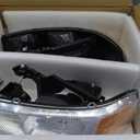 LED DRL Headlights Assembly fit 1999-2007 GMC Sierra/2000-2006 Yukon XL 1500 2500 No Denali Models Chrome Housing Amber Reflector LH RH Replacements