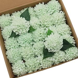 D-Seven Artificial Flowers Mint Green Dahlia Flowers 25 pcs Fake Roses w/Stem for DIY Wedding Bouquets Floral Centerpieces Arrangements Baby Shower Cake Flower Decor