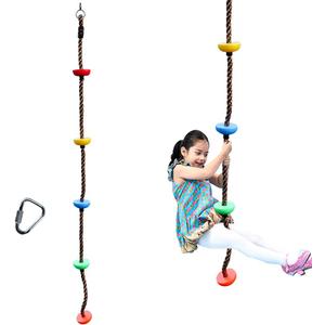 6.56ft Climbing Rope Swing with Treads Climbing Rope Plate Swing Hanging Swing Ninja Rope Accessories