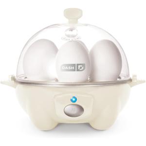 DASH Rapid Egg Cooker: 7 Egg Capacity Electric Egg Cooker for Hard Boiled Eggs, Poached Eggs, Scrambled Eggs, or Omelets with Auto Shut Off Feature - Cream (7 Eggs)