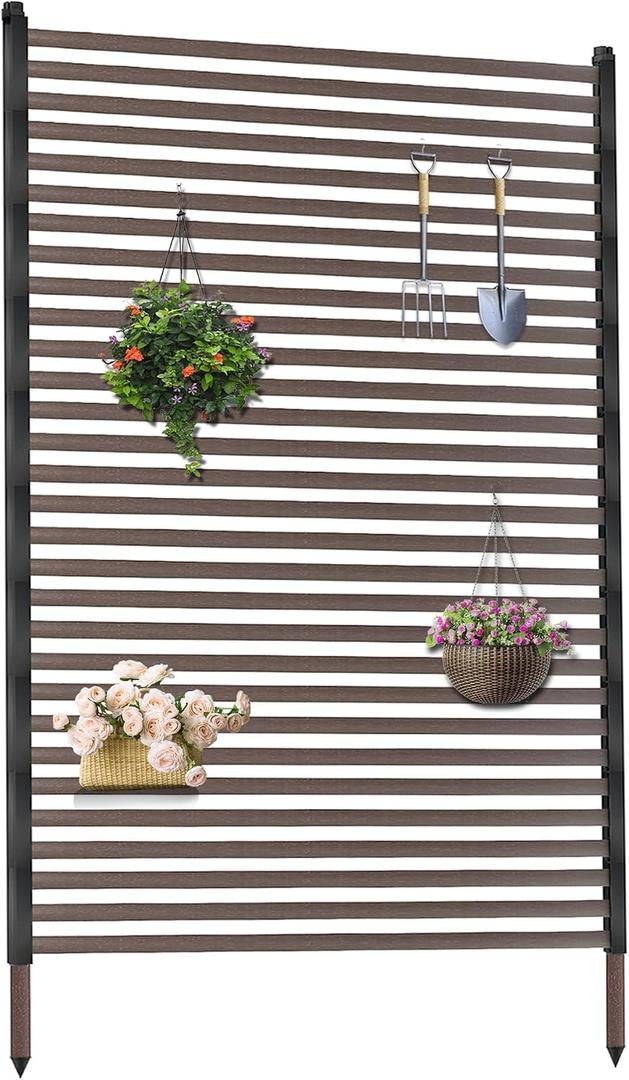 Outdoor Privacy Screens, 6FT X 4FT Decorative Privacy Fence Panels for Patio, Backyard and Garden(Brown)