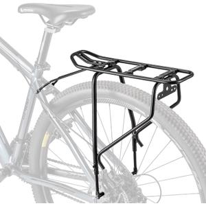 Bike Rear Rack - Bicycle Pannier Rack Compatible with MIK System, Bike Cargo Rack for Disc Brake/Non-Disc Brake Mount - Height Adjustable for 26"-29" Frames