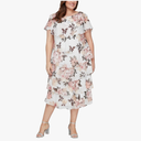 S.L. Fashions Womens Floral Tiered Spring/Summer Wedding Guest, Cocktail Dress, Special Occasion (Plus Size)14W