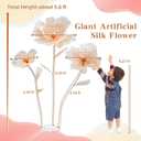 Giant Flowers for Decoration,Wedding Reception Essential Decoration,5.6 Ft Big Artificial Silk Flower with Stems and Stands,Party Banquet Background DecorHome DecorOrange Champagne