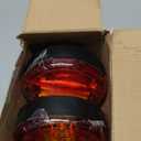 Round 2Pcs LED Tail Light Red and Yellow Hamburger Round Stop Turn Brake Trailer Tail Lights Round Park Turn Signal Marker Lights Suitable for Station Trucks Trailers (Red&Yellow) 